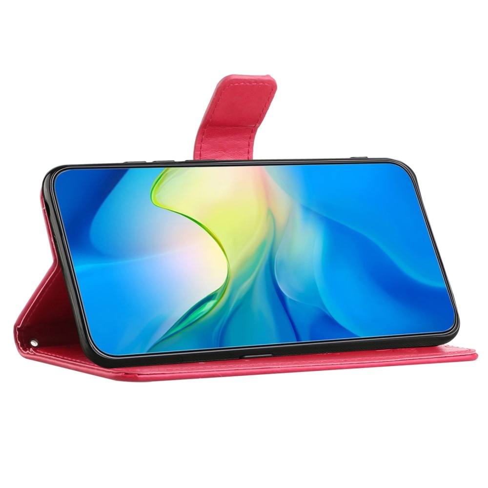 Virágos könyvtáska Samsung Galaxy A56 5G - piros