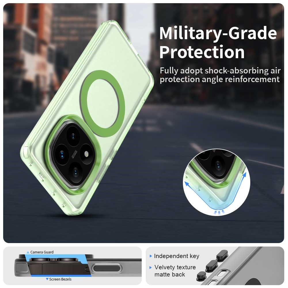 Candy zselés tok MagSafe-val Xiaomi Redmi Note 14 Pro 5G/Poco X7 5G - zöld