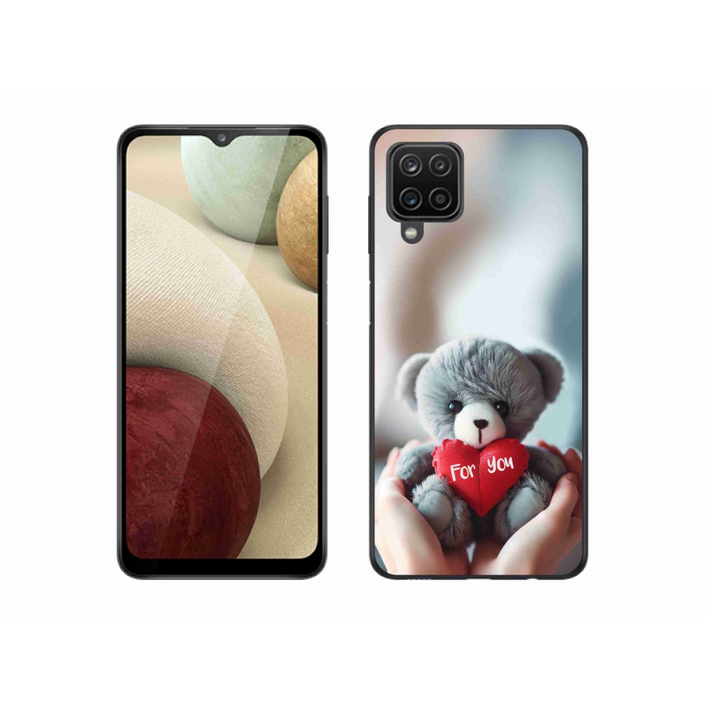 Gél borítás mmCase Samsung Galaxy A12 készülékhez - mackó a szerelmesek számára