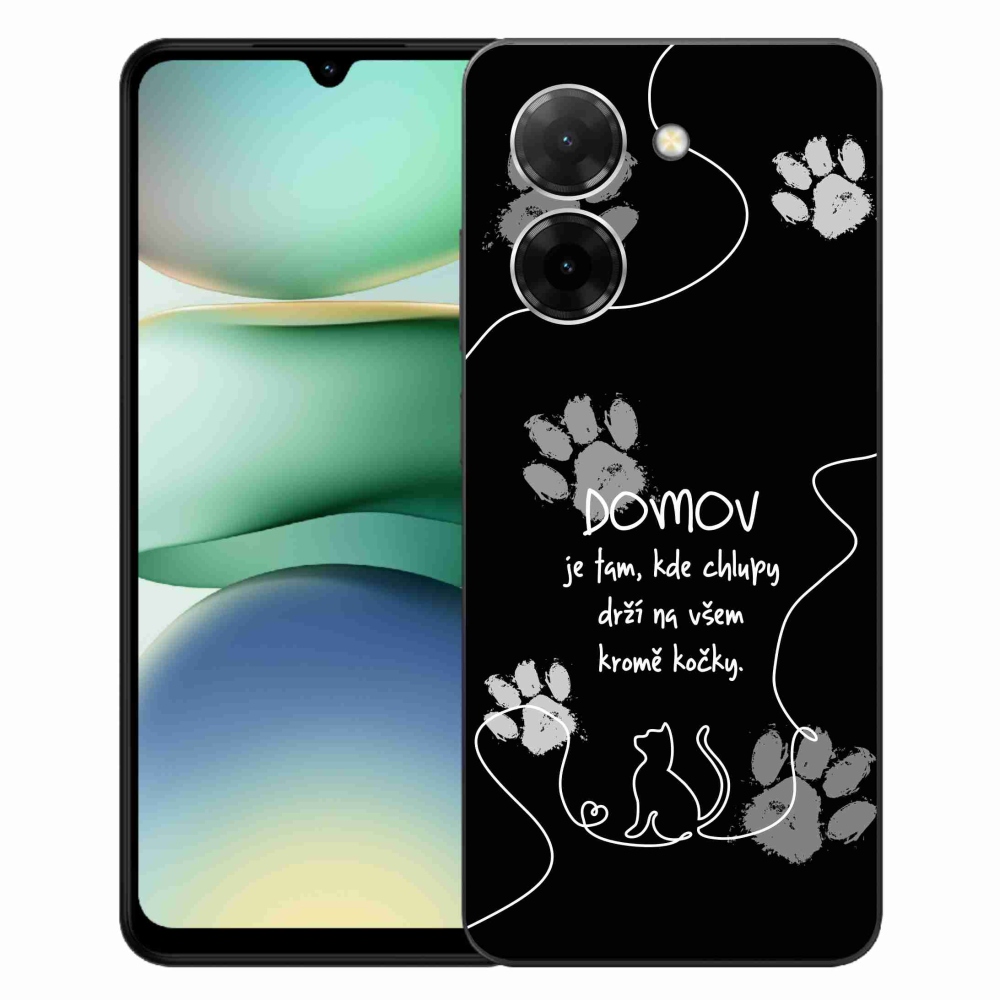 Gél borító mmCase a Xiaomi Redmi A5 (173.45x79.35x8.45mm) - macska motívum fekete háttérrel