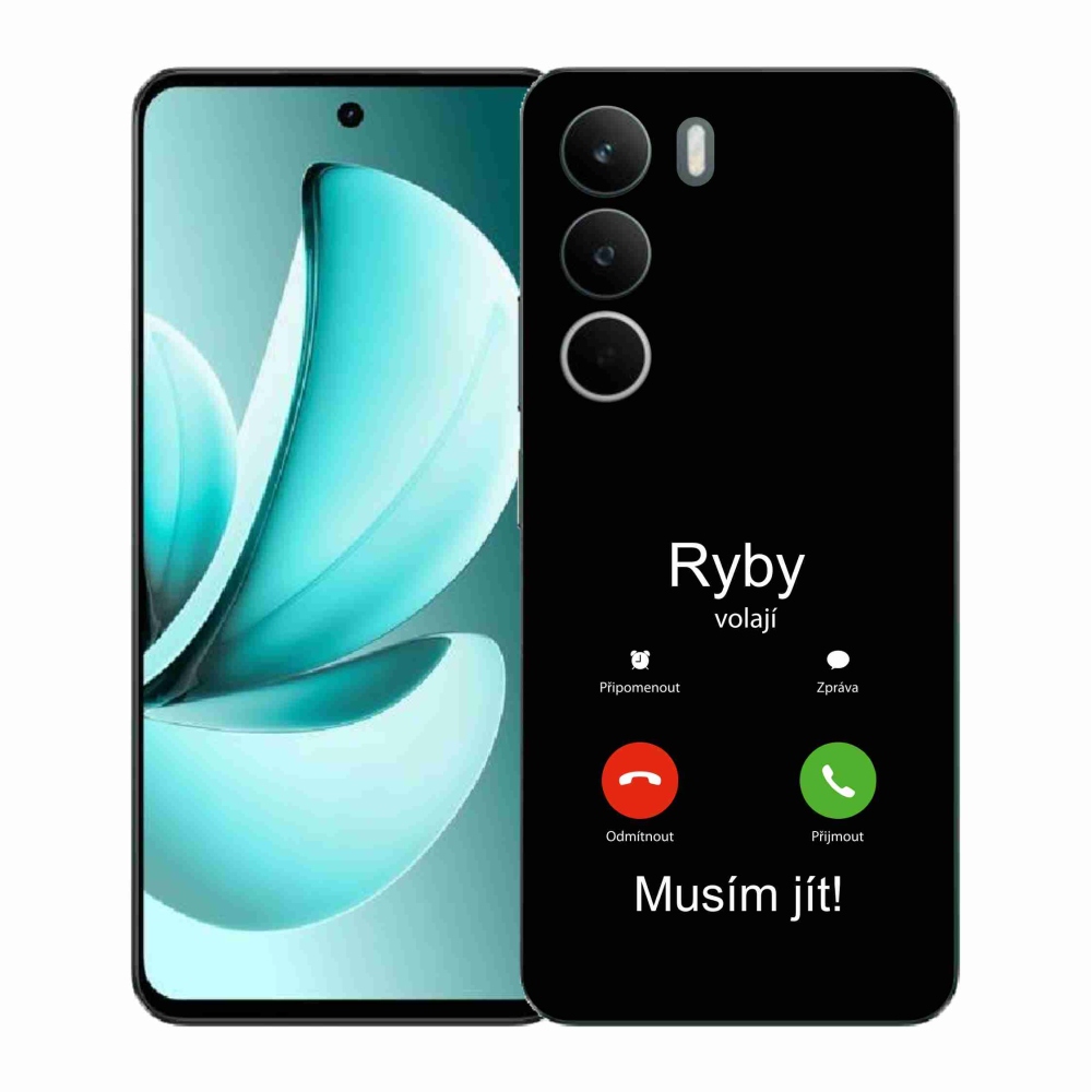 Gél borító mmCase a Realme C71 készülékhez - hal hívás fekete háttérrel