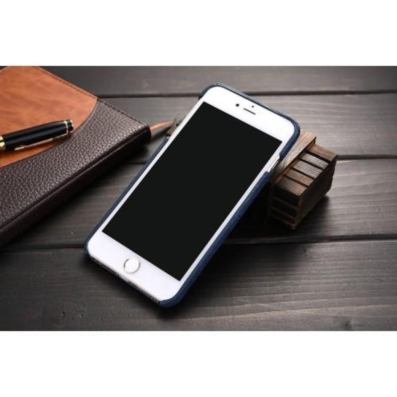 Hímzett műanyag tok műbőr hátlappal iPhone 6 és iPhone 6s - kék