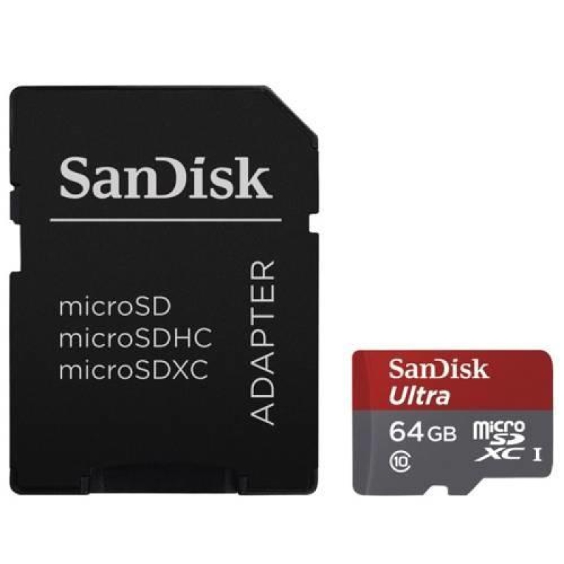 SanDisk Ultra microSDXC 64 GB 100 MB/s Class 10 UHS-I, Android nagysebességű memóriakártya SD adapterrel együtt