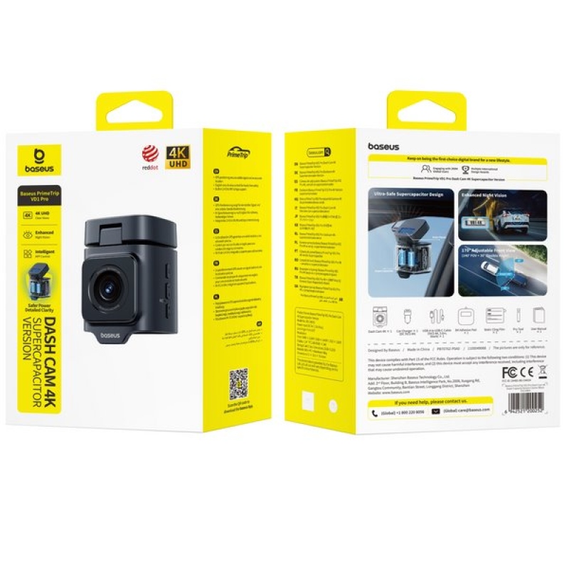 Baseus PrimeTrip VD1 Pro 4K kozmikus fekete videokamera