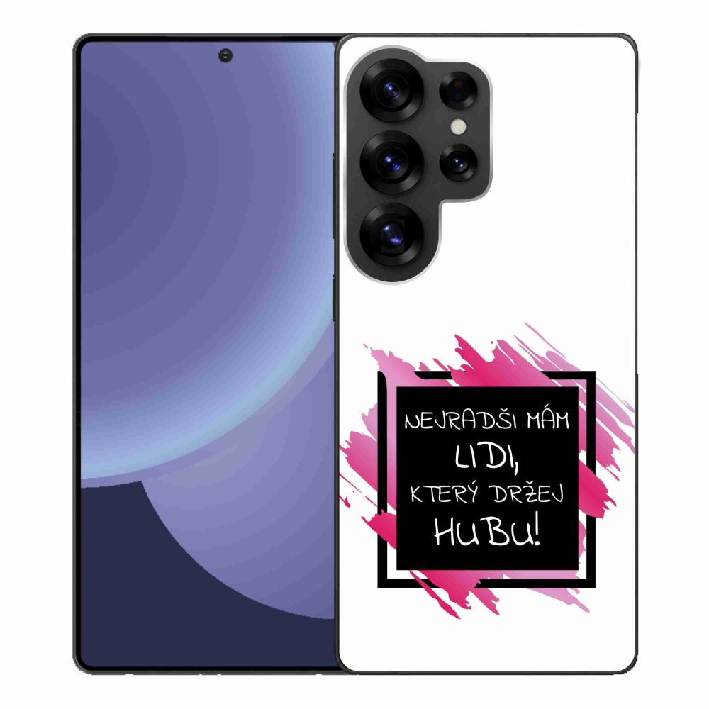 Gél borító mmCase Samsung Galaxy S25 Ultra - vicces szöveg 7 fekete-fehér háttérrel