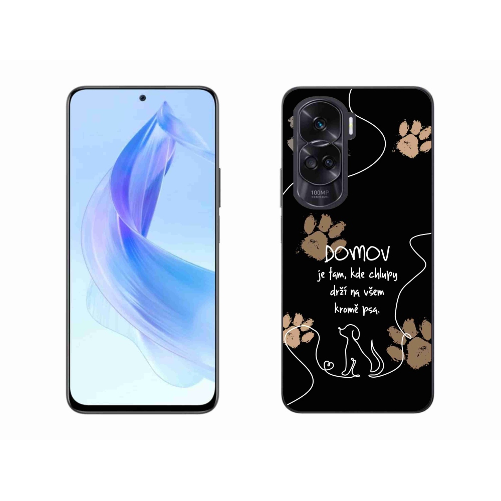 Gél borító mmCase a Honor 90 Lite készülékhez - kutya motívum fekete háttérrel