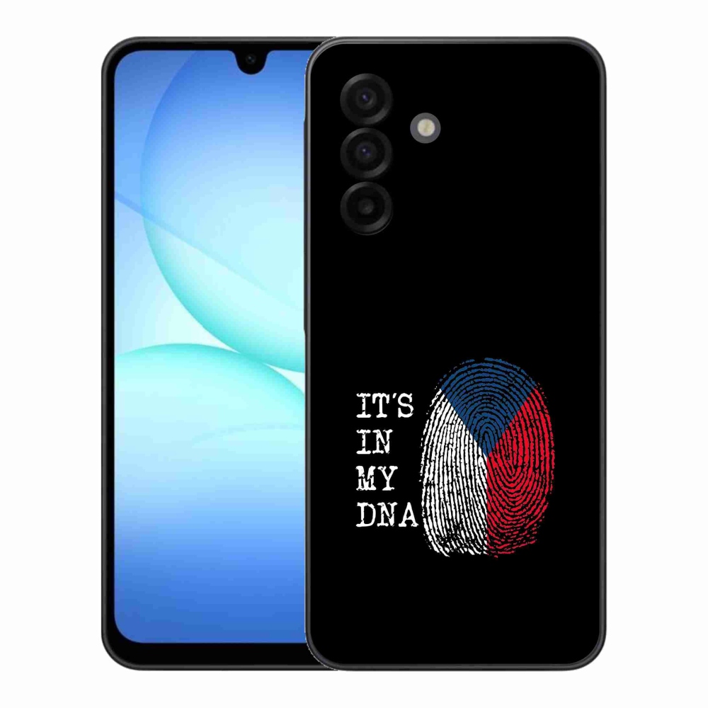Gél védőhuzat mmCase Samsung Galaxy A17 4G/5G - zászlós ujjlenyomat fekete háttérrel