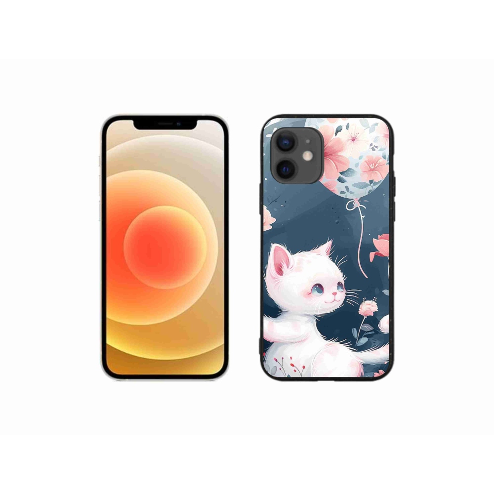 Gél borítás mmCase iPhone 12 mini készülékhez - cica lufival