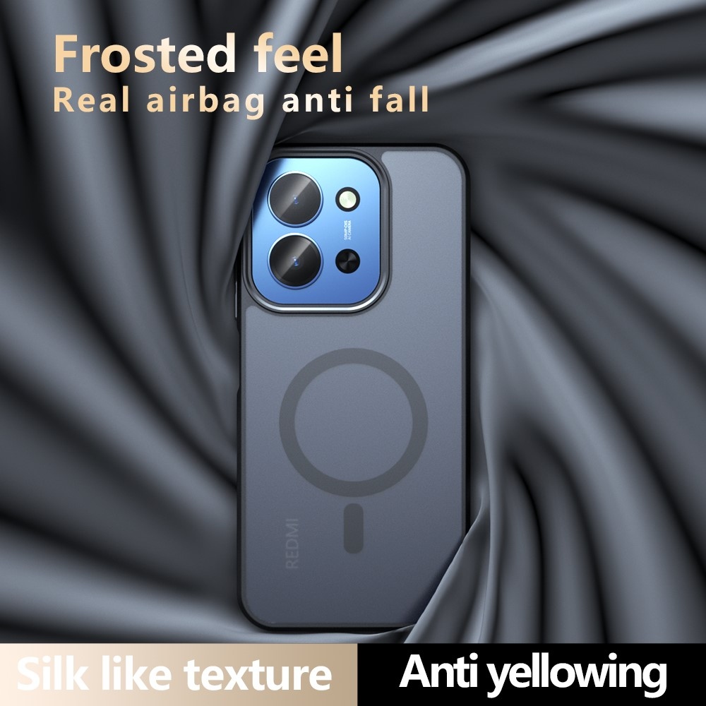 Matte zselés tok MagSafe tok a Xiaomi Redmi 15C 4G/5G (173mm) - fekete