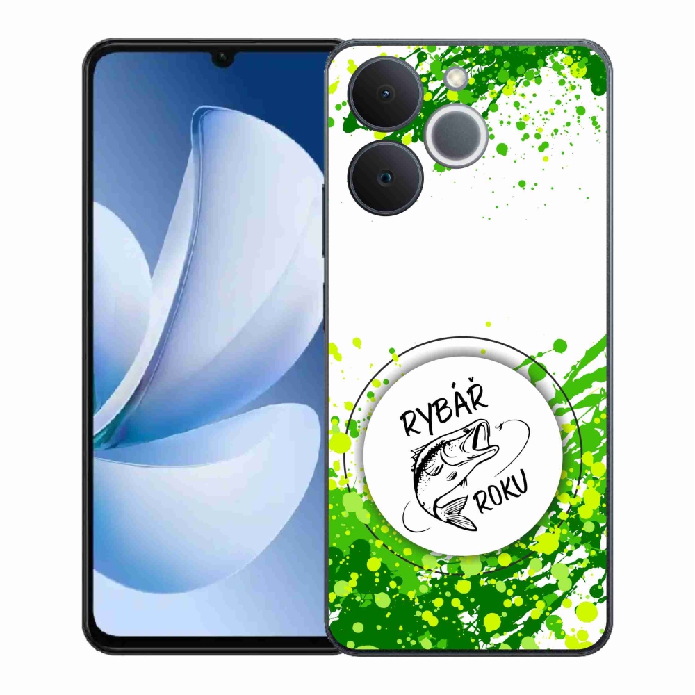 Zselés borító mmCase a Realme Note 70T készülékhez - az év horgásza fehér háttérrel