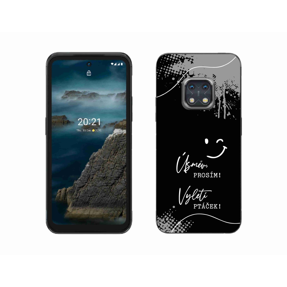 Zselés borító mmCase a Nokia XR20 készülékhez - vicces szöveg 4 fekete háttér