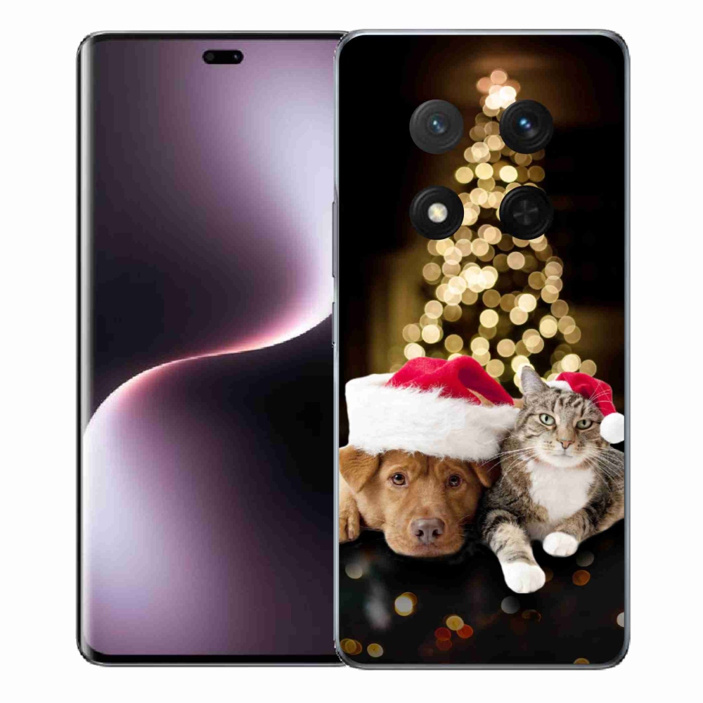 Gél borítás mmCase a Honor Magic 7 Lite 5G számára - Karácsonyi kutya és macska