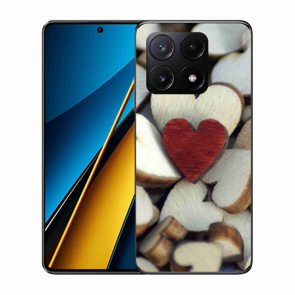 Gél borítás mmCase a Xiaomi Poco X6 Pro 5G számára - gravírozott piros szív
