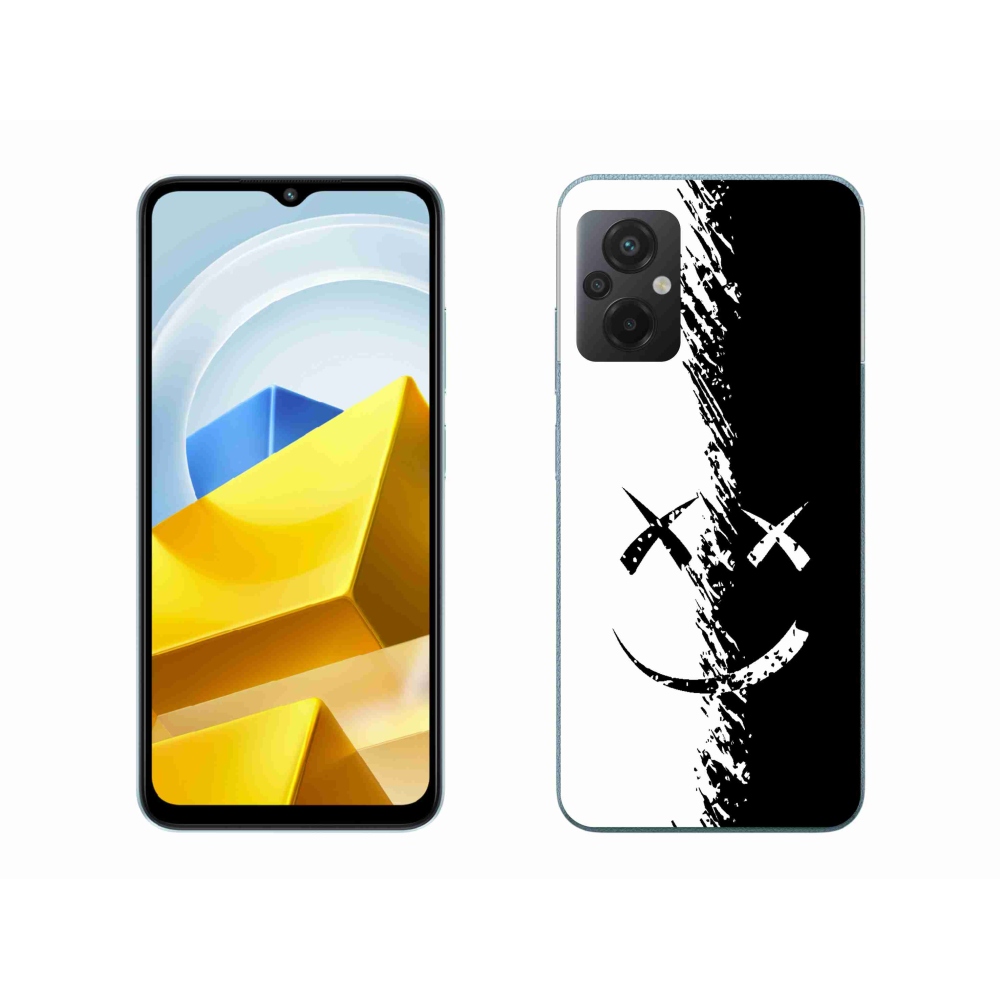 Gél borítás mmCase a Xiaomi Poco M5 4G-hez - fekete-fehér mosolygó