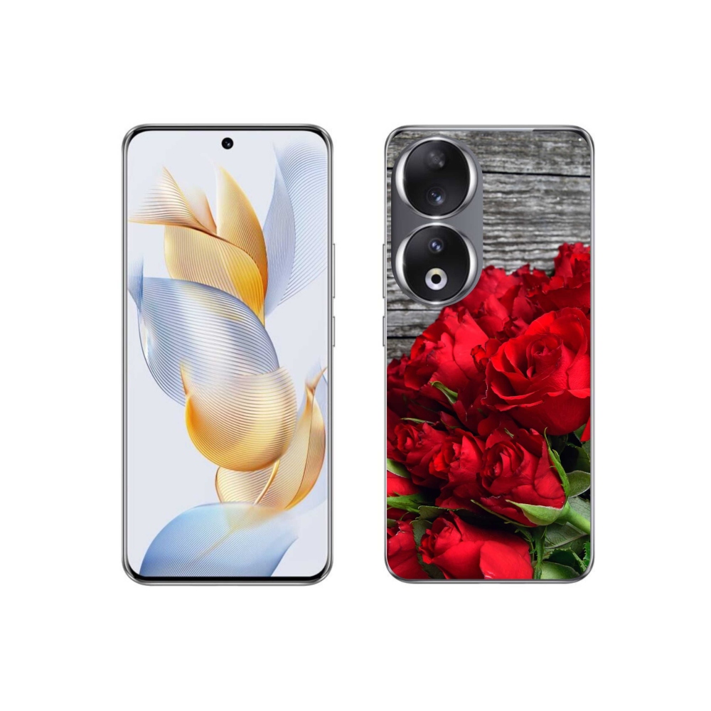 Zselés borító mmCase a Honor 90-hez - piros rózsa
