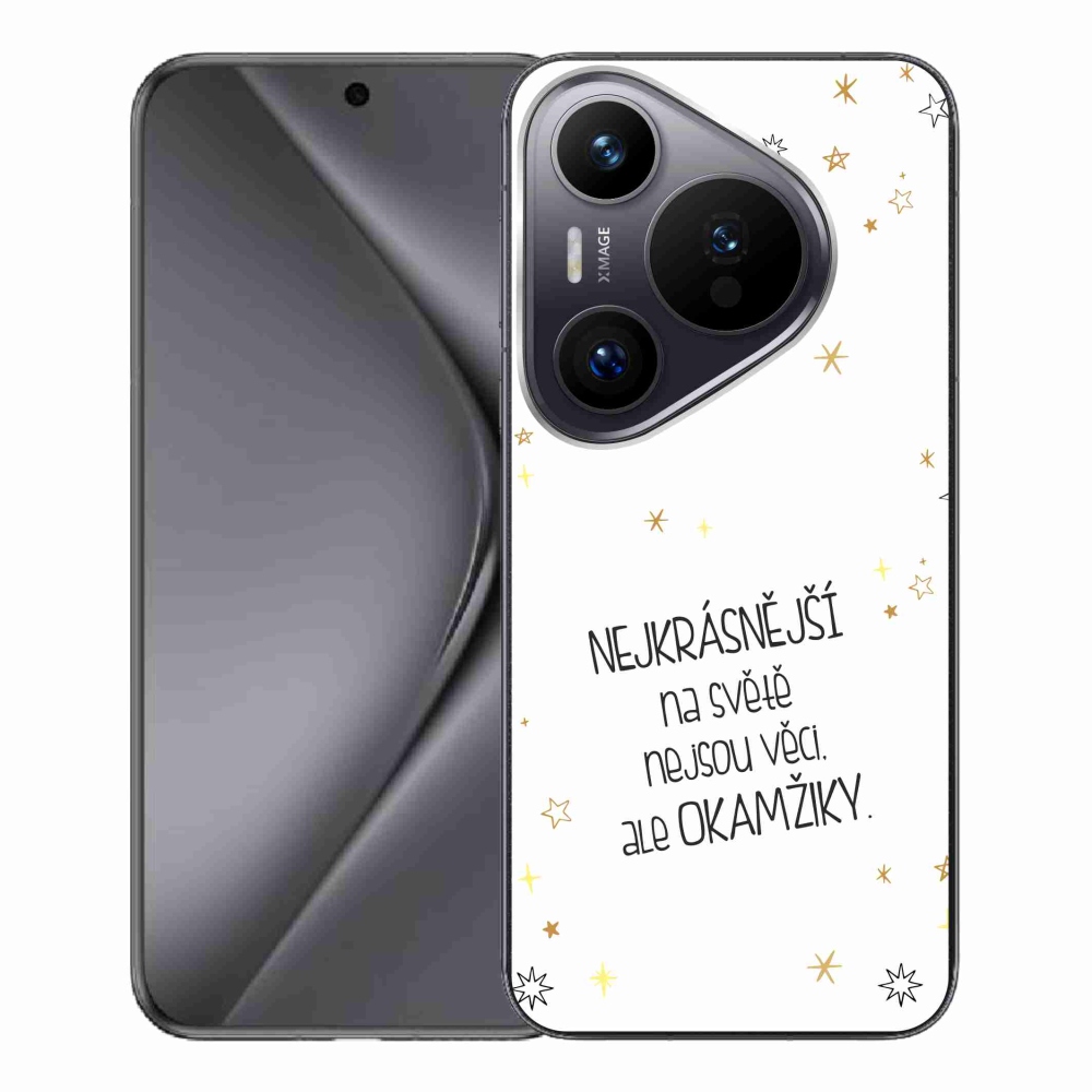 Gél borítás mmCase a Huawei Pura 70 Pro - idézet 4 fehér háttérrel