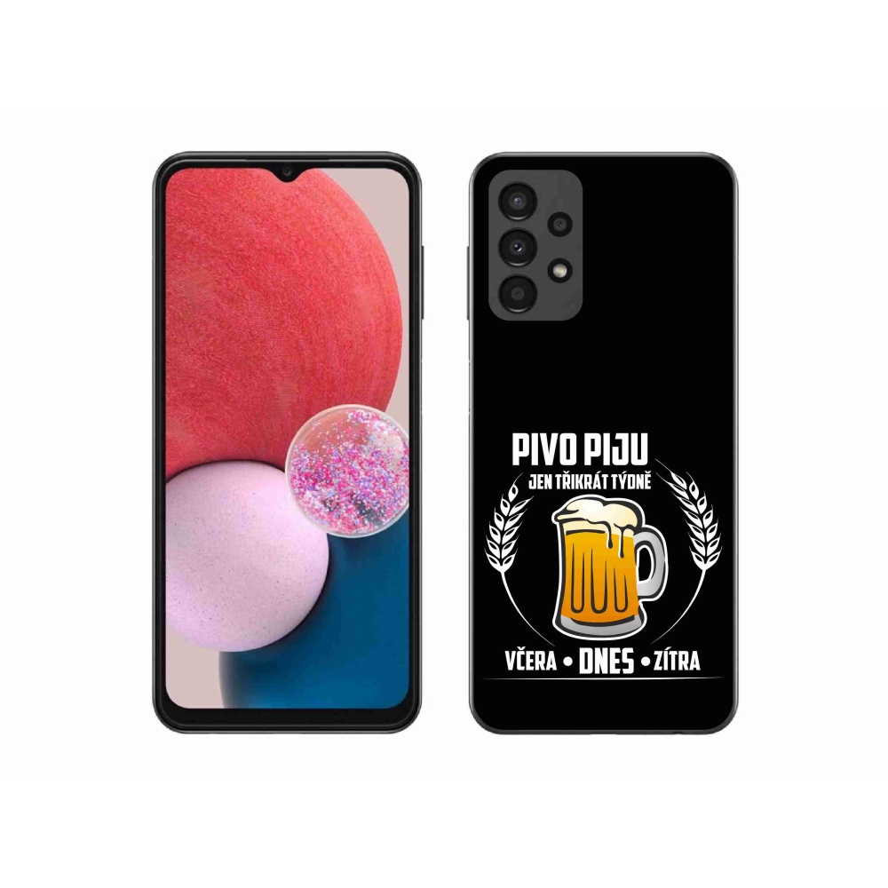 Gél borítás mmCase Samsung Galaxy A13 4G - sör motívum fekete háttérrel