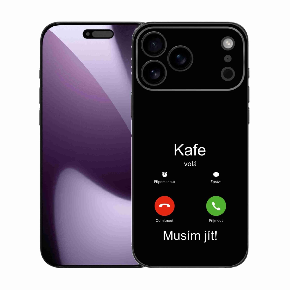 Zselés borítás mmCase iPhone 17 Pro Max készülékhez - kávé hívó fekete háttér