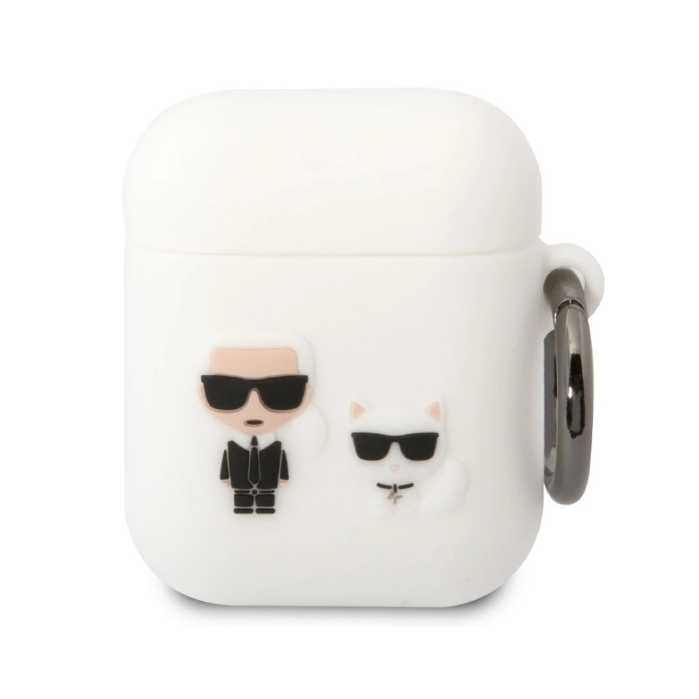 Karl Lagerfeld és Choupette Airpods 1/2 szilikon tok Fehér