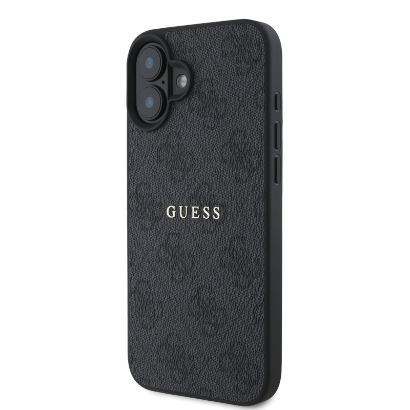 Guess PU 4G Classic Logo MagSafe hátlap az iPhone 16 Plus készülékhez Fekete