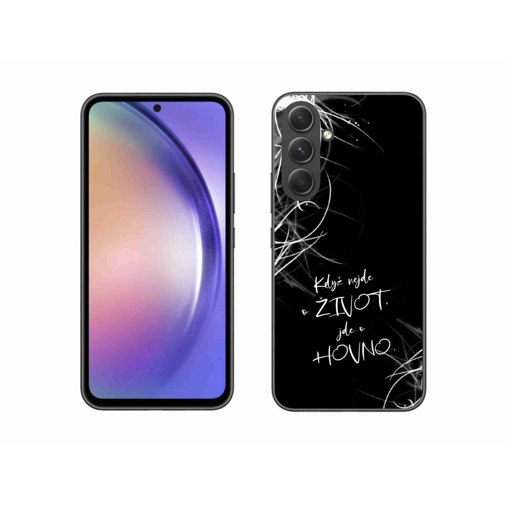 Gél borító mmCase Samsung Galaxy A54 5G - vicces szöveg 16 fekete háttér