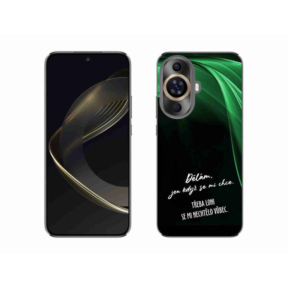 Gél borító mmCase a Huawei Nova 11-hez - vicces szöveg 12 fekete háttérrel