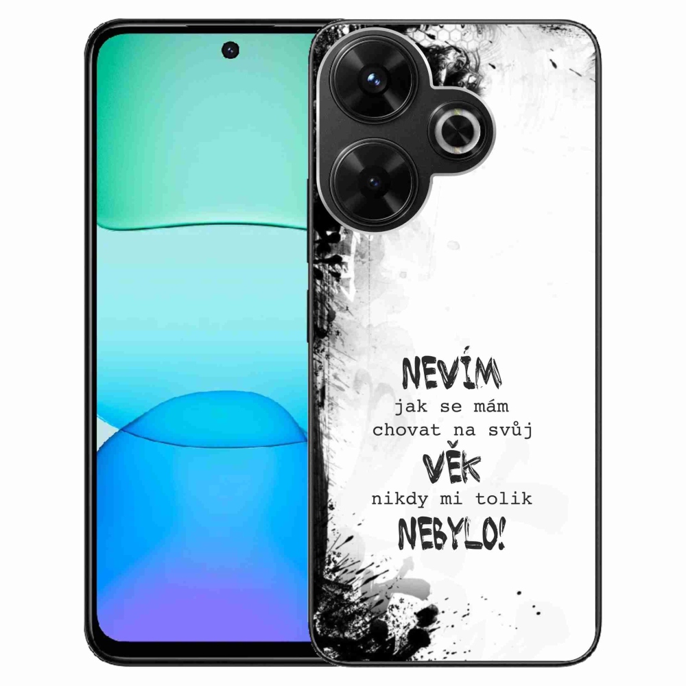 Gél borító mmCase a Xiaomi Redmi 13 4G/Poco M6 4G - vicces szöveg 14 fehér háttérrel