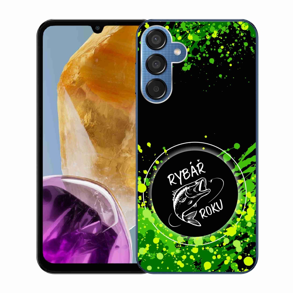 Zselés borító mmCase Samsung Galaxy M15 5G - Az év horgásza fekete háttérrel