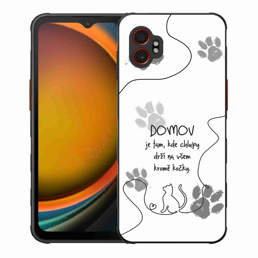 Gél borítás mmCase Samsung Galaxy Xcover 7 Pro készülékhez - macska motívum fehér háttérrel