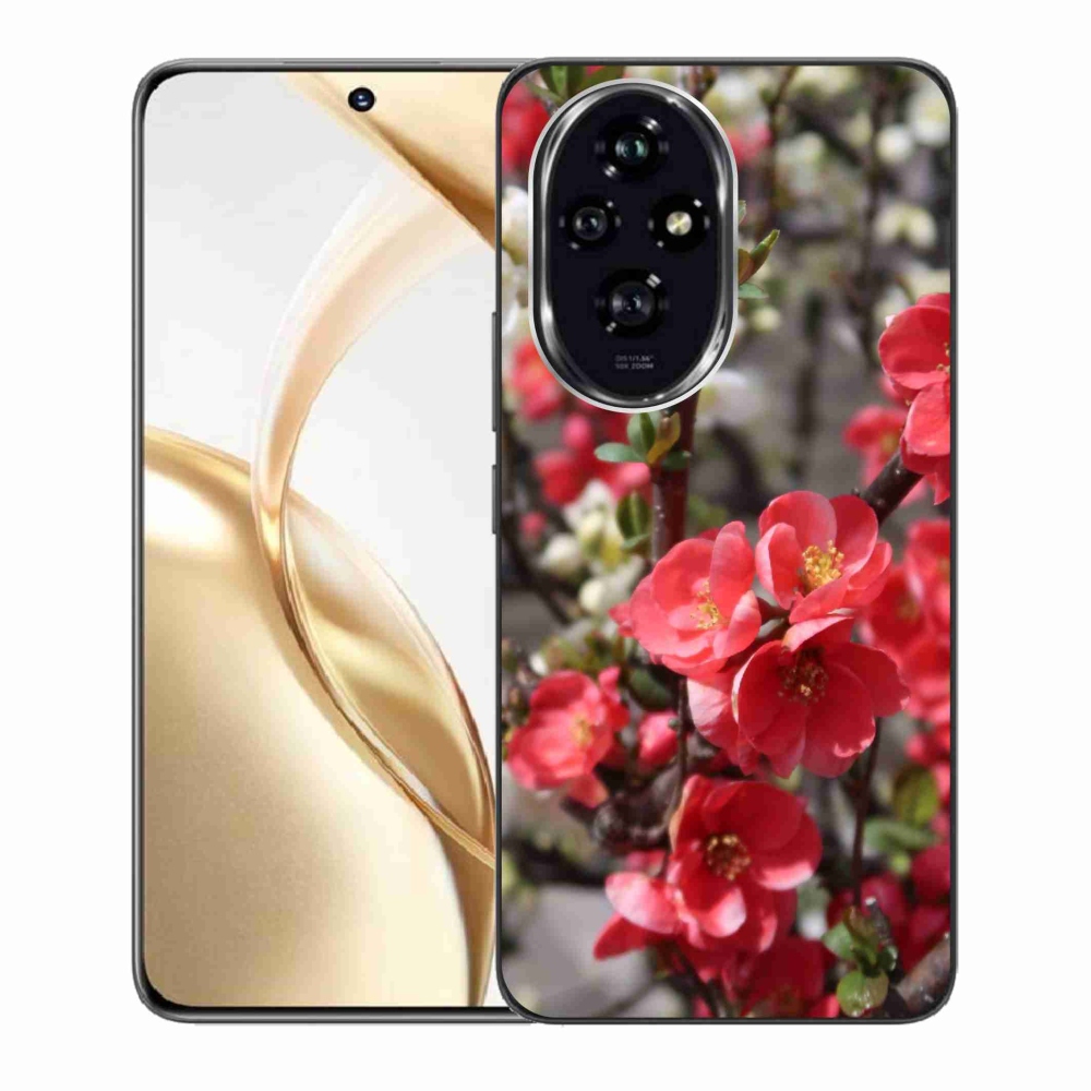 Zselés borító mmCase a Honor 200 5G készülékhez - piros virágok