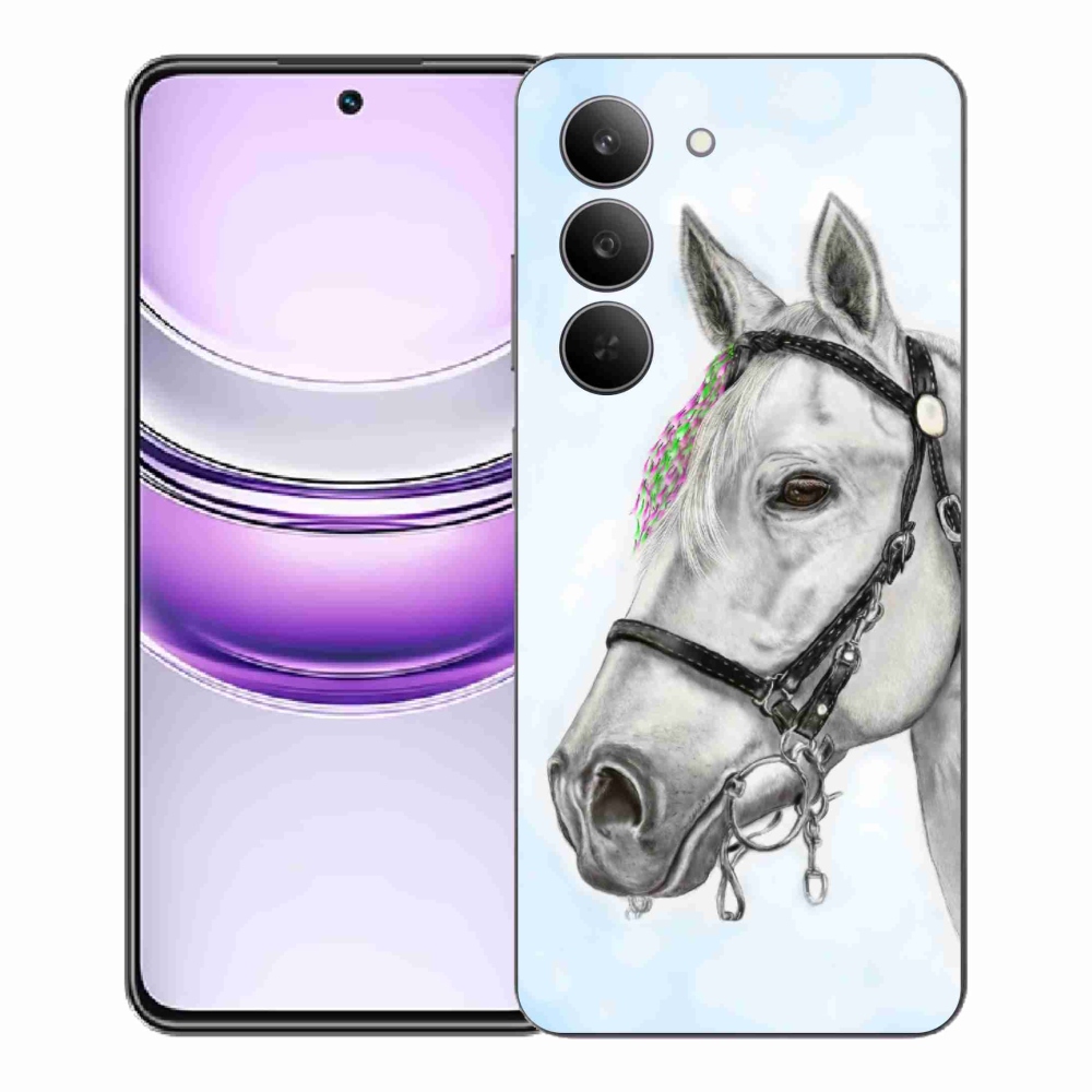 Zselés borítás mmCase a Realme 14x 5G készülékhez - fehér ló 1