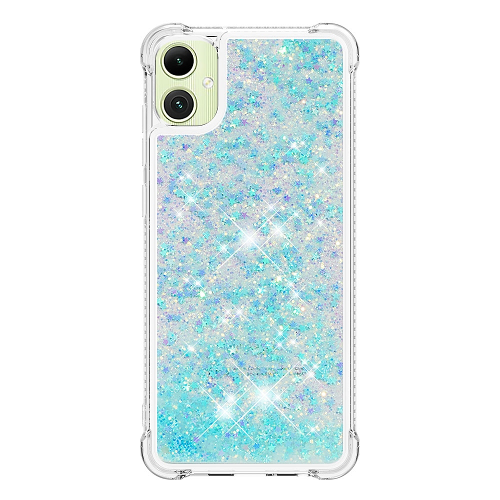 Glitter homokóra zselés tok Samsung Galaxy A07 4G - kék / csillagok