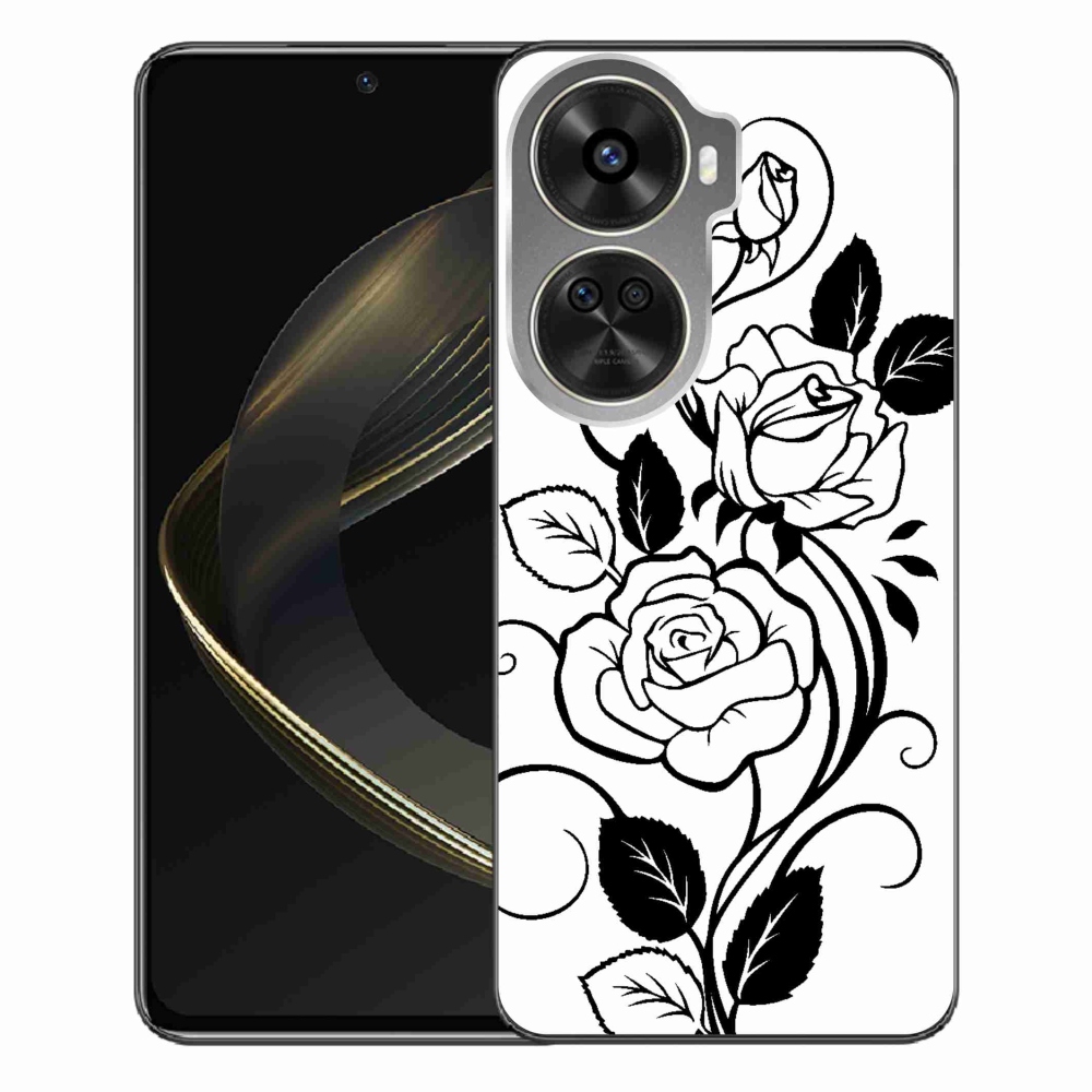 Gél borítás mmCase a Huawei Nova 12 SE-hez - fekete és fehér rózsa