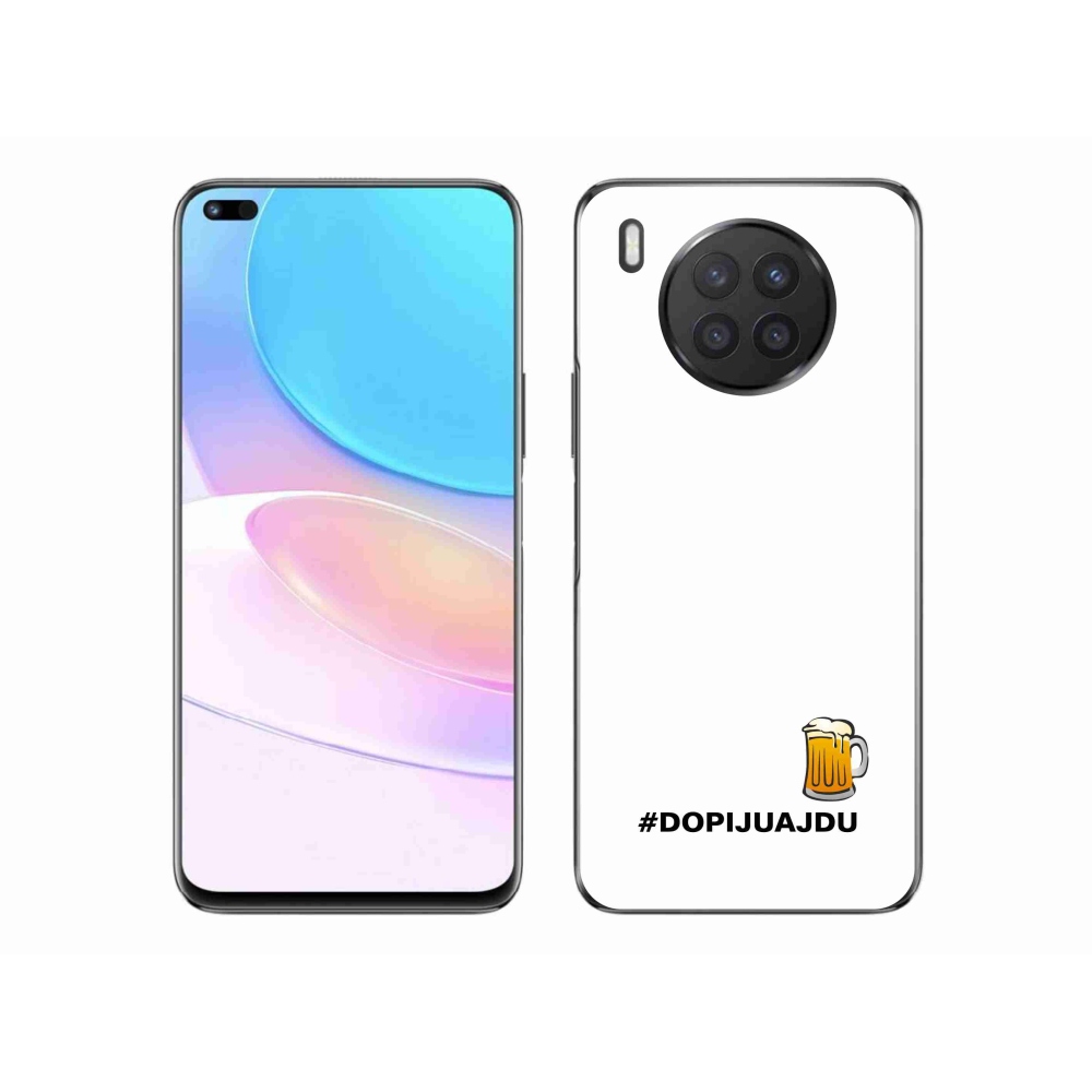 Gél borító mmCase a Huawei Nova 8i - sör motívum 1 fehér háttérrel