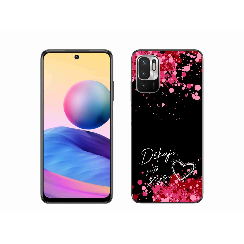 Gél borítás mmCase a Xiaomi Poco M3 Pro/5G számára - szerelem szöveg 2 fekete háttér