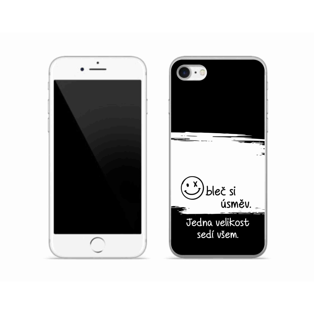 Zselés borító mmCase iPhone SE (2020) - vicces szöveg 8 fekete-fehér háttérrel