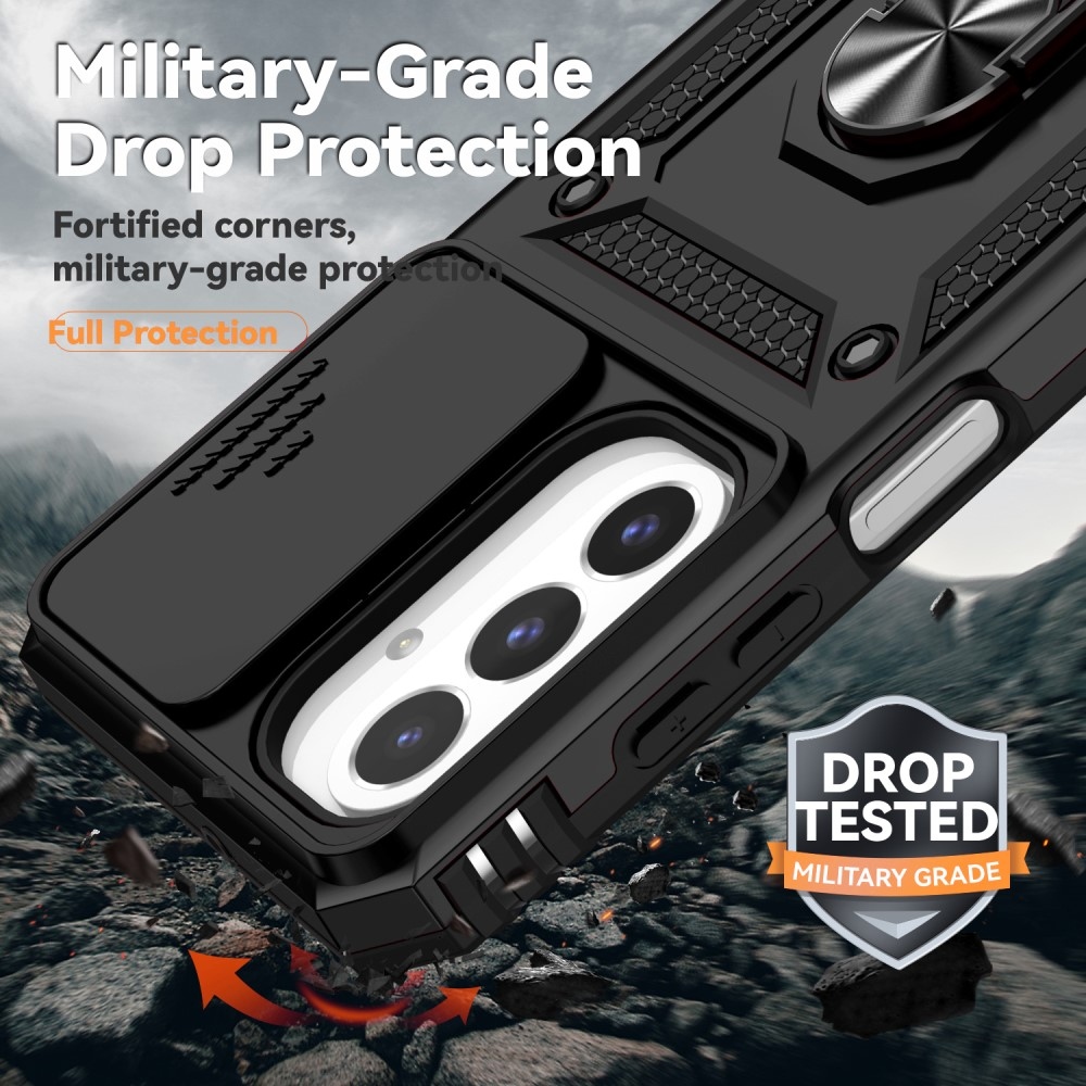 Gyűrűálló borítás Samsung Galaxy A26 5G készülékhez - fekete