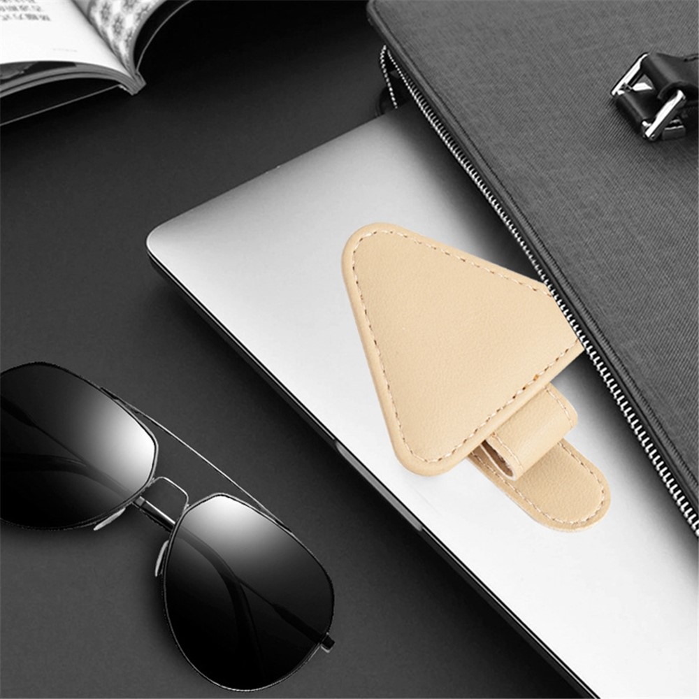 Mágneses szemüvegcsipesz napellenzőre rögzítéséhez - bézs