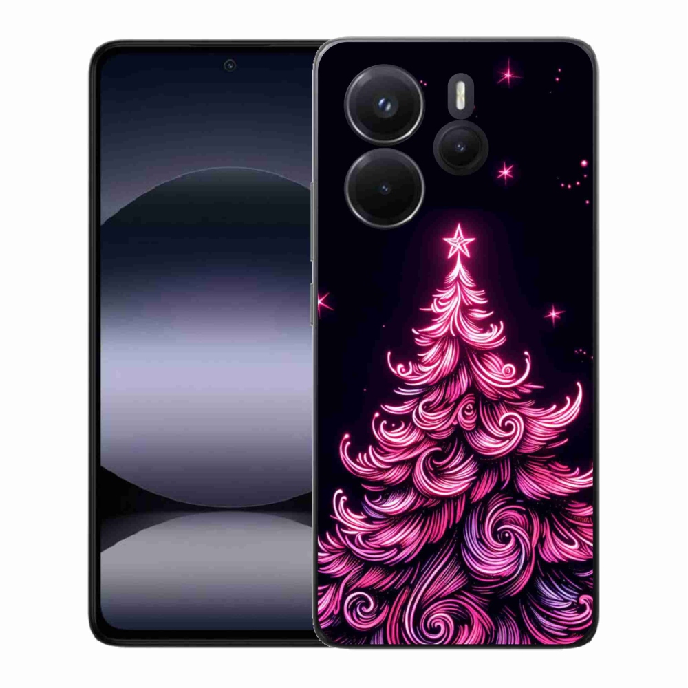 Gél borítás mmCase a Xiaomi Redmi Note 14-hez - neon karácsonyfa 2