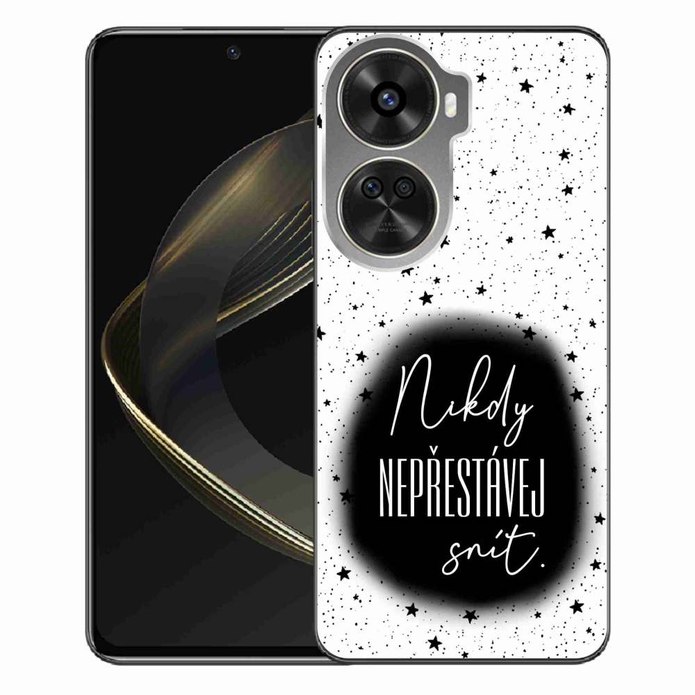 Gél borítás mmCase a Huawei Nova 12 SE-n - idézet 1 fekete-fehér háttérrel