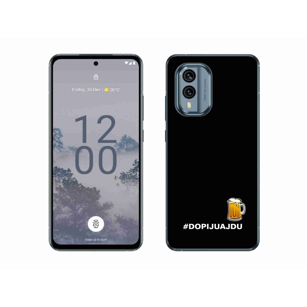 Gél borítás mmCase a Nokia X30 5G készülékhez - sör motívum 1 fekete háttér