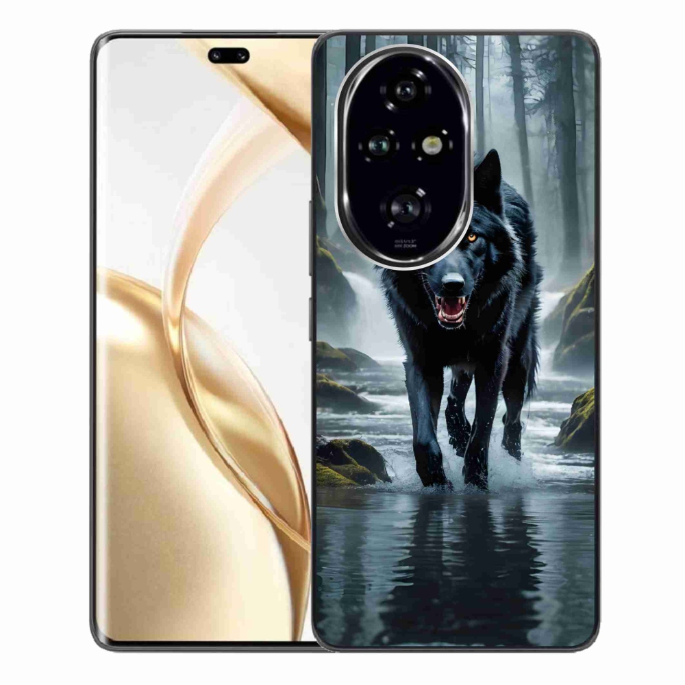 Zselés borítás mmCase a Honor 200 Pro 5G készülékhez - fekete farkas