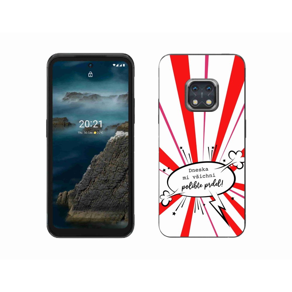 Zselés borító mmCase a Nokia XR20 készülékhez - vicces szöveg 15 fehér háttér