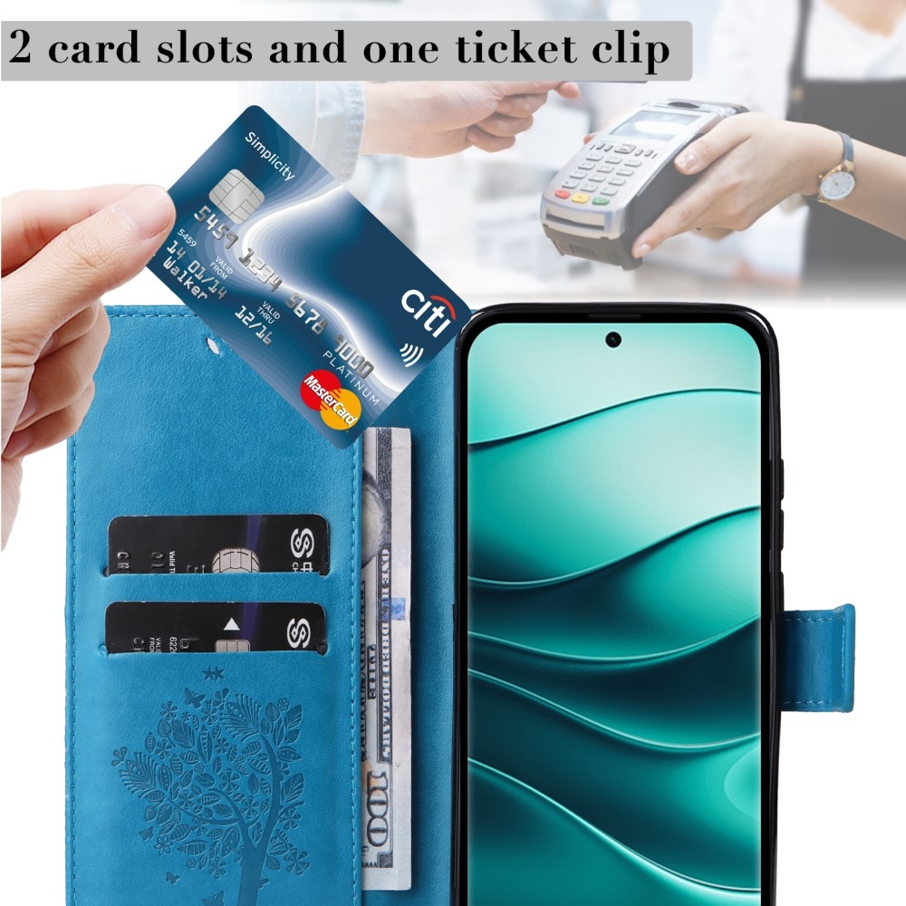 Fák könyve tok Xiaomi Redmi Note 14 Pro 5G/Poco X7 5G/Note 14 Pro+ 5G - kék