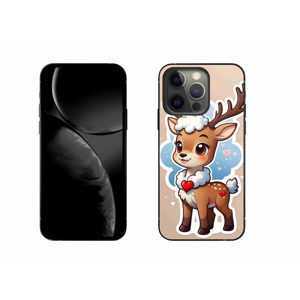 Zselés borítás mmCase iPhone 13 Pro készülékhez - rajzfilm rénszarvas