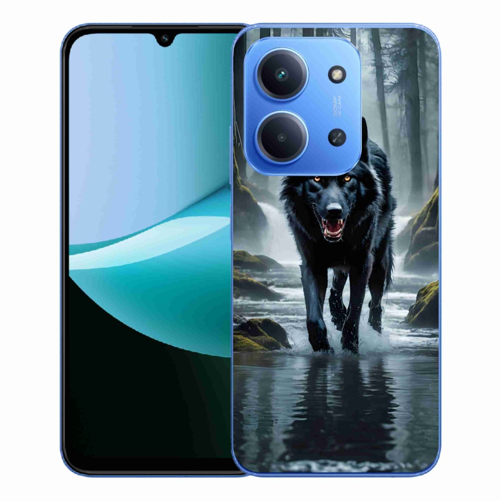 Gél borítás mmCase a Xiaomi Redmi 15C 4G/5G (173mm) - fekete farkashoz