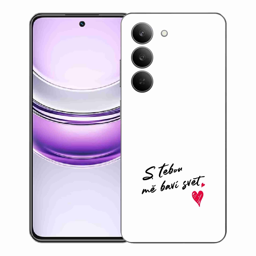 Gél borító mmCase a Realme 14x 5G készülékhez - szerelmes szöveg 1 fehér háttér