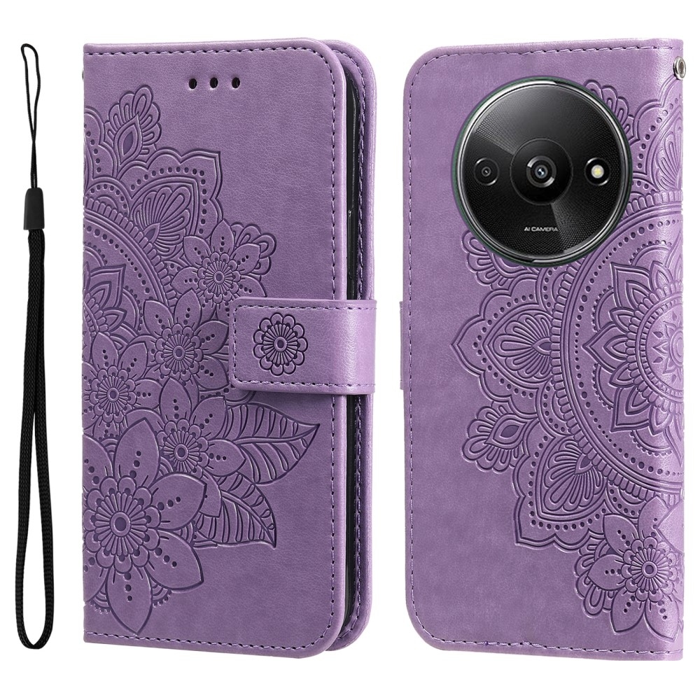 Mandala könyv tok Xiaomi Redmi A3-hoz - lila