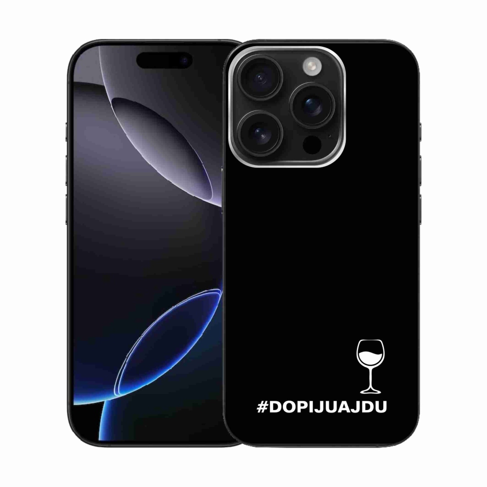 Gél borítás mmCase iPhone 16 Pro készülékhez - bor motívum fekete háttér