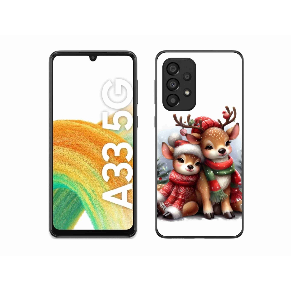 Zselés borítás mmCase Samsung Galaxy A33 5G - karácsonyi rénszarvashoz